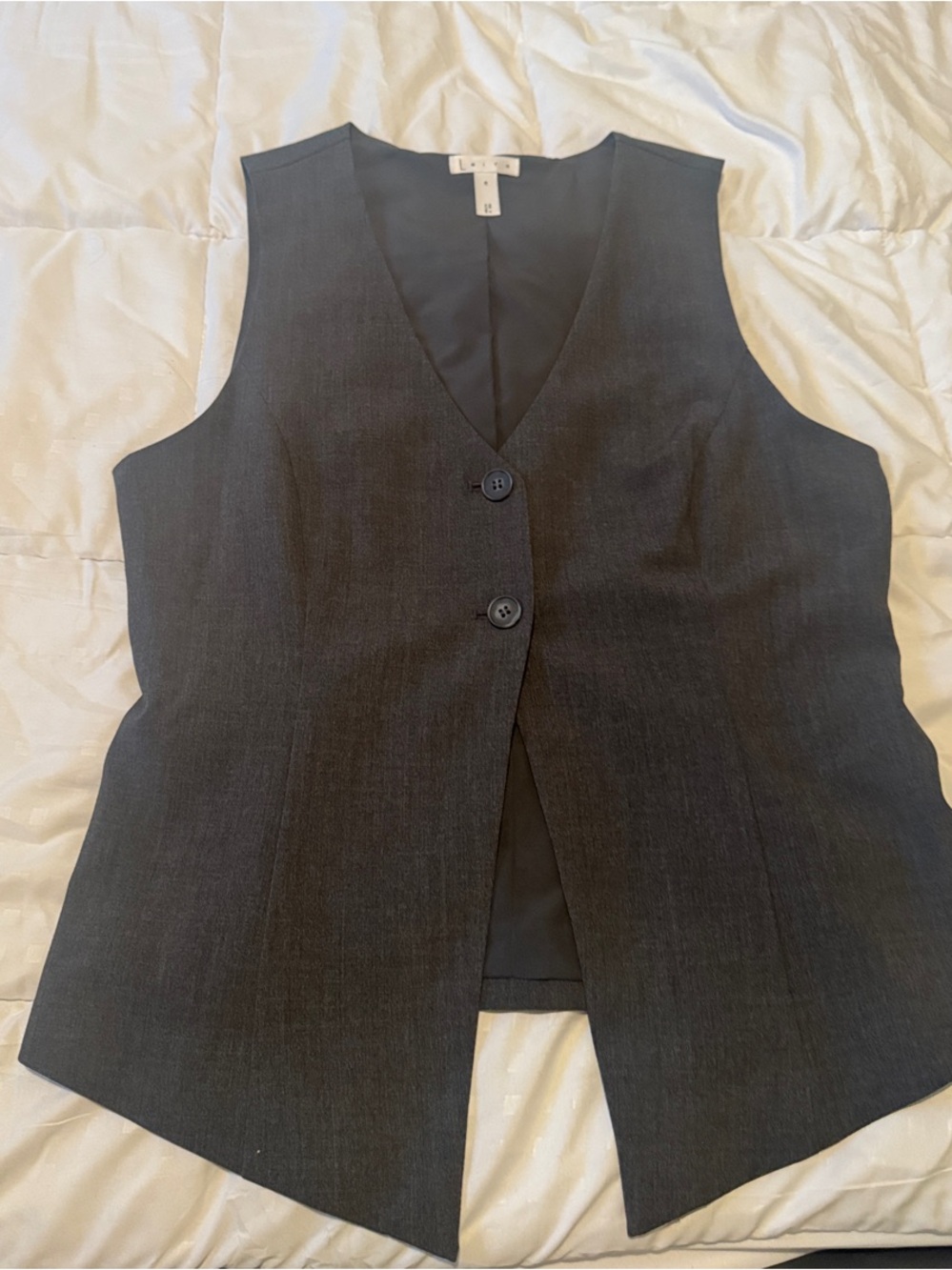 Chic Dark Gray Women's Vest with Two-Button Front